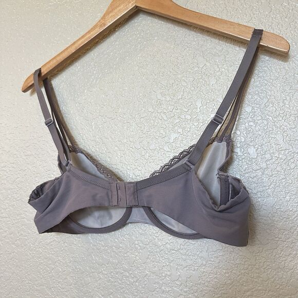 Soma Bra 34C Enticing Lift Balconette Brown Unlined Underwire Grey - Picture 2 of 4